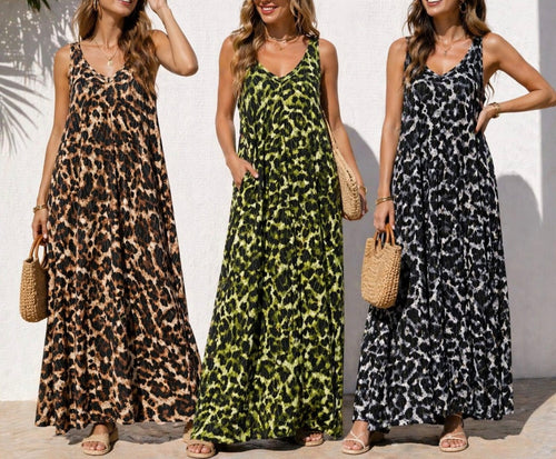 The ‘Cat’ Leopard Print Maxi Dress